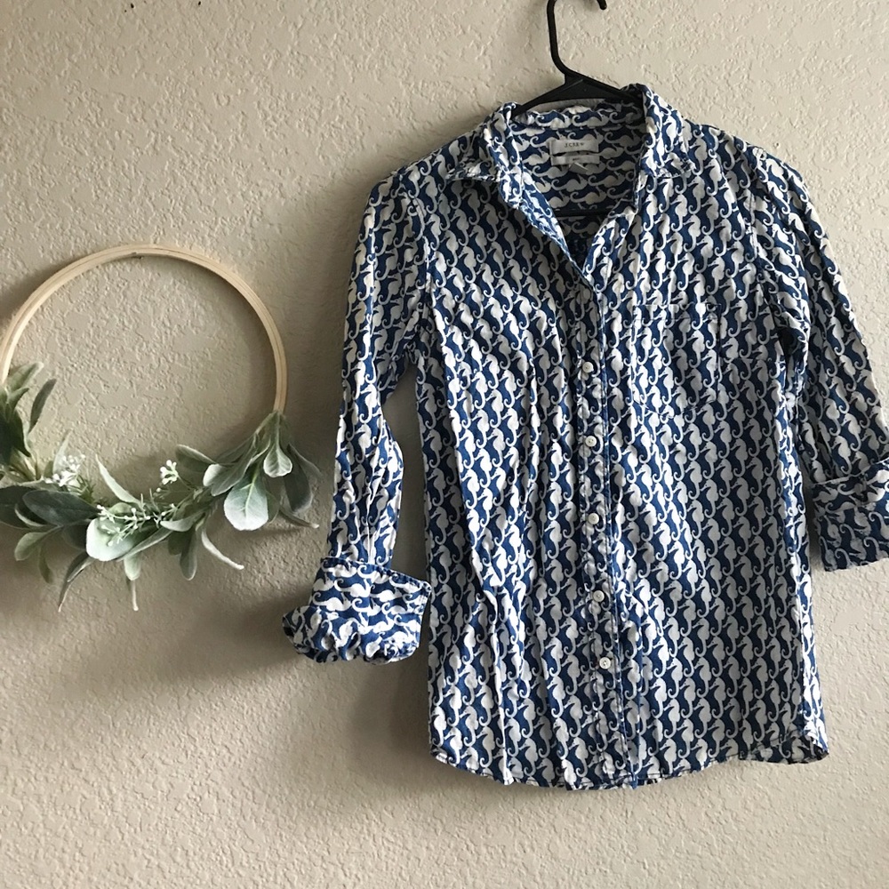 J. Crew Seahorse Button Up
